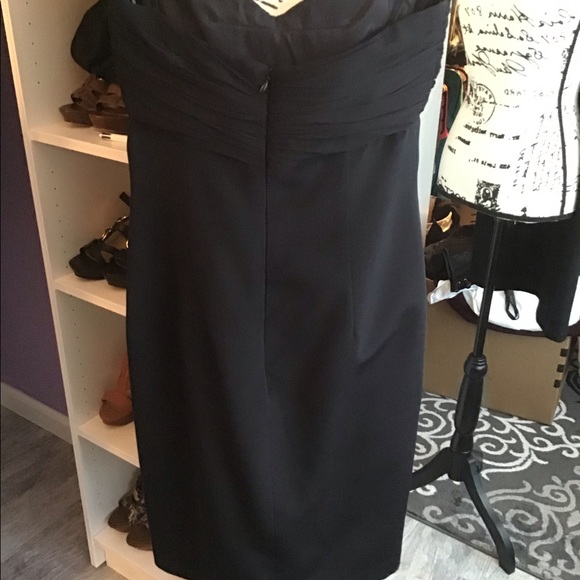 David Meister Silk LBD Strapless 2 - Picture 4 of 6